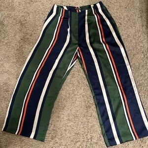 VILLA VIDA Silk Striped Pants – Size M